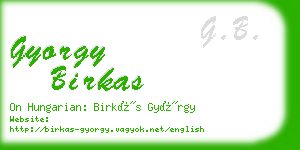 gyorgy birkas business card